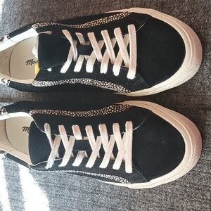 Madewell Sidewalk Suede and Calf Hair Trim women's sneakers